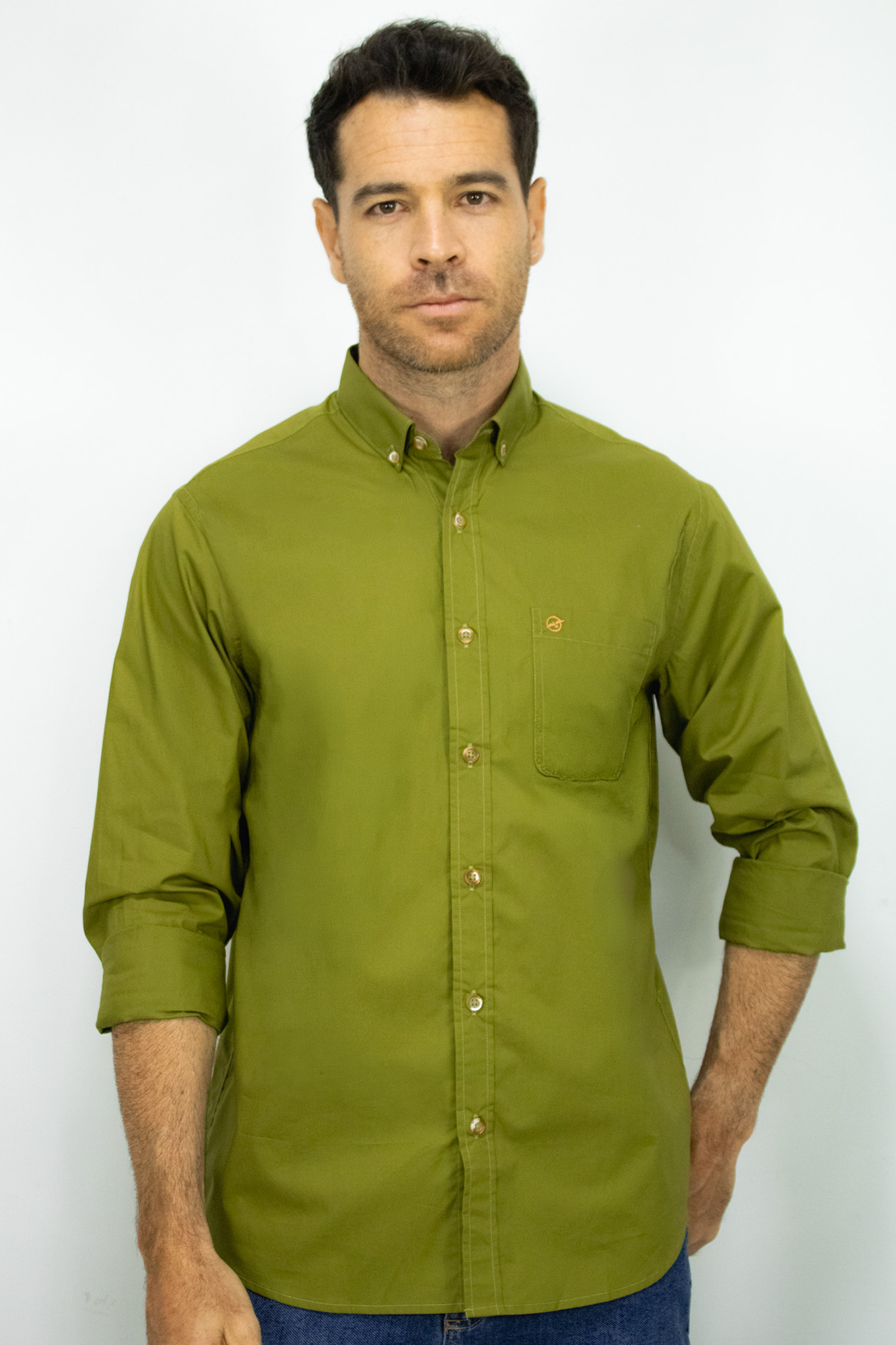 Camisa Manga Larga Oxford Verde