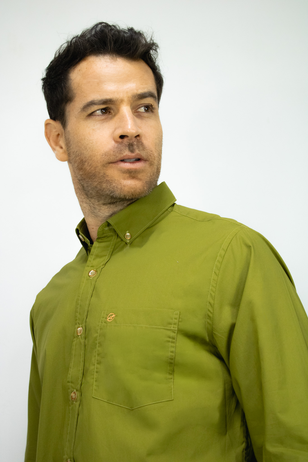 Camisa Manga Larga Oxford Verde