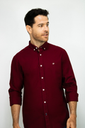 Camisa Oxford Manga Larga Vinotinto para Hombre