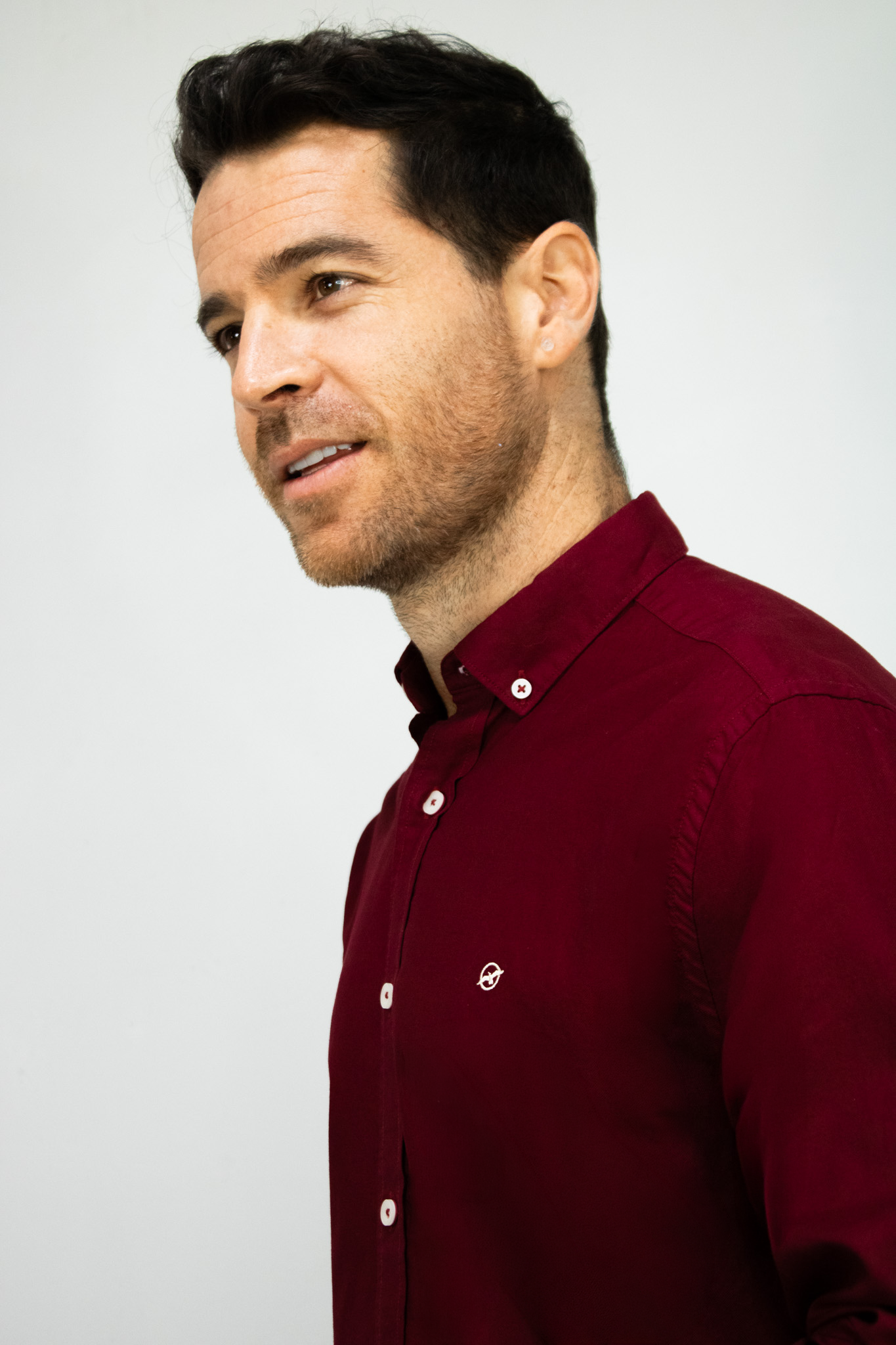 Camisa Oxford Manga Larga Vinotinto para Hombre