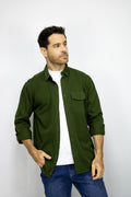 SOBRECAMISA  MANGA LARGA VERDE PARA HOMBRE