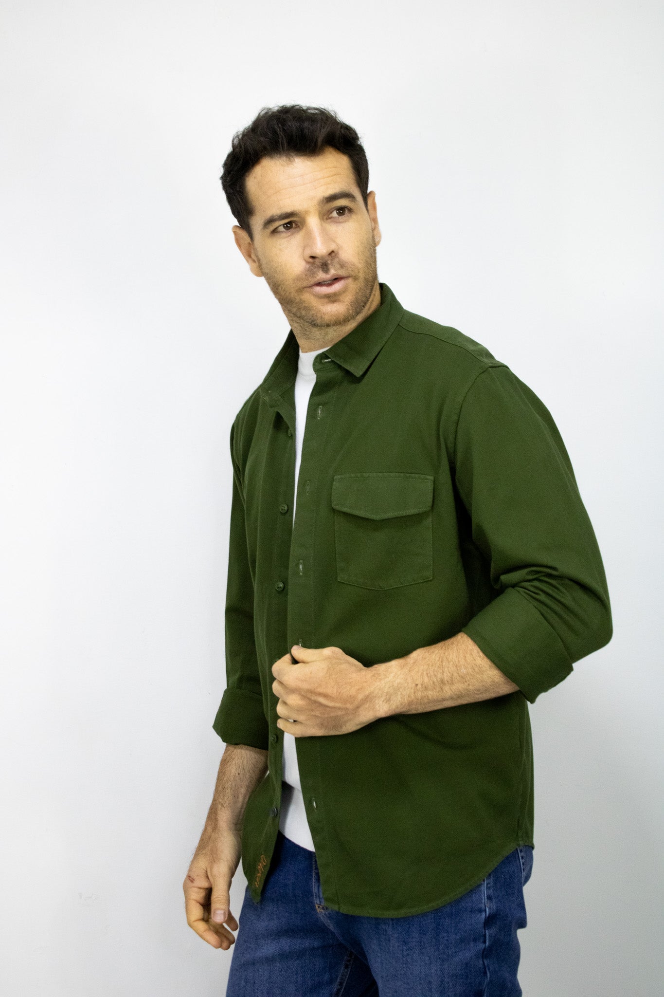 SOBRECAMISA  MANGA LARGA VERDE PARA HOMBRE
