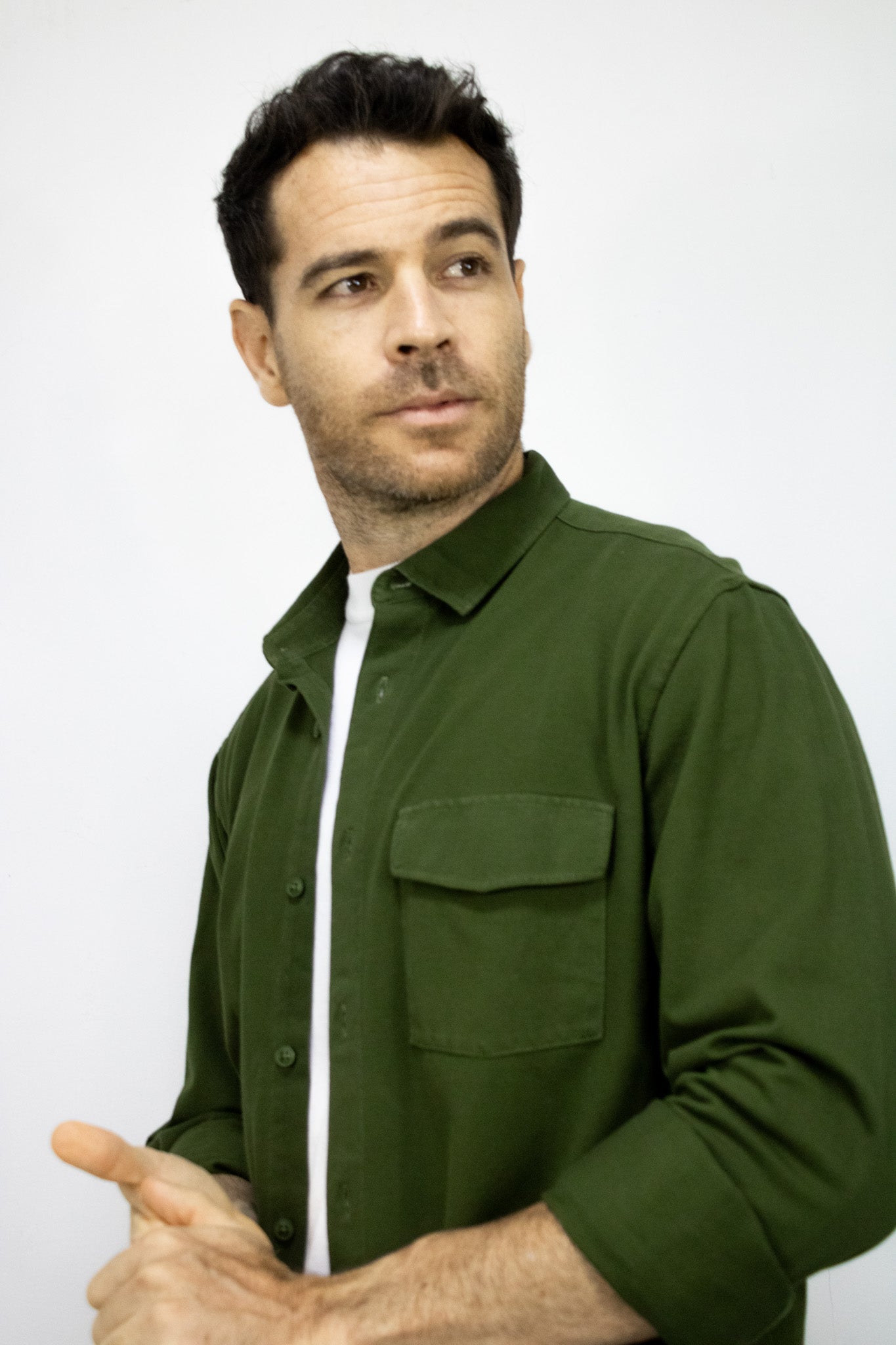 SOBRECAMISA  MANGA LARGA VERDE PARA HOMBRE