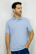 Camiseta Polo Manga Corta Azul Claro para Hombre