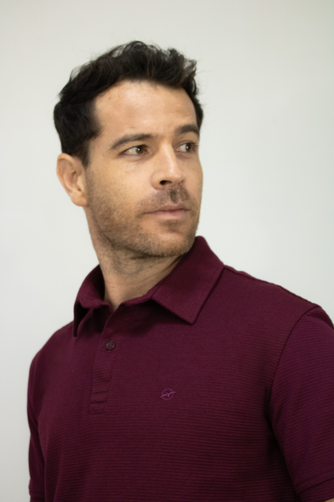 Camiseta Polo Manga Corta Vinotinto Texturizada para Hombre