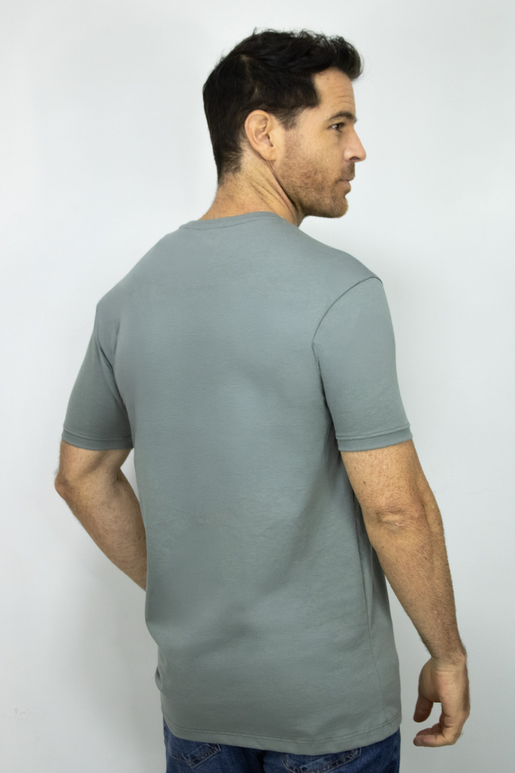 Camiseta Cuello Henley Manga Corta para Hombre