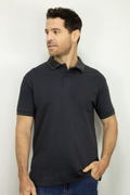 Camiseta Polo Manga Corta Gris Para Hombre