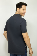Camiseta Polo Manga Corta Gris Para Hombre