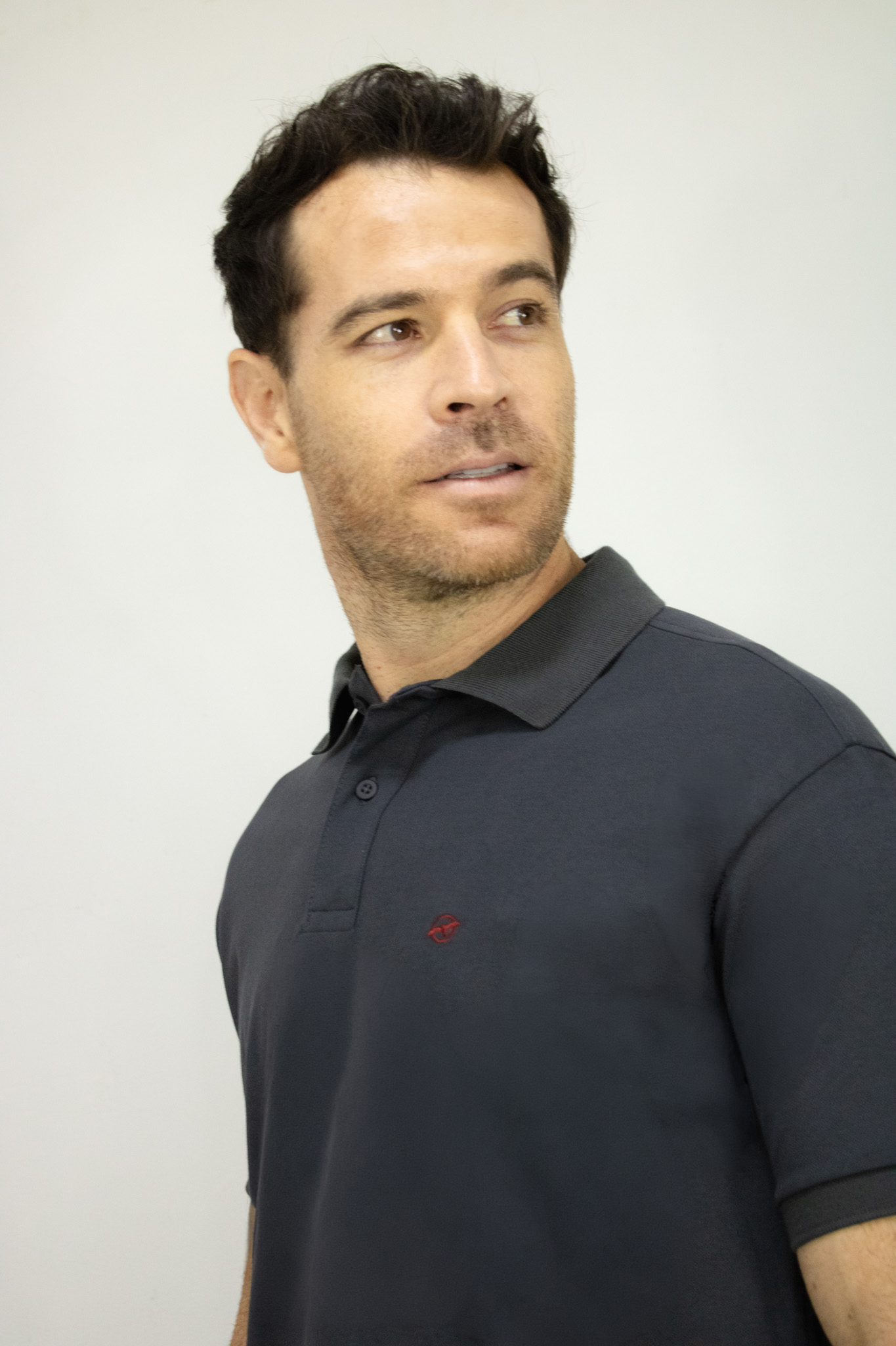 Camiseta Polo Manga Corta Gris Para Hombre