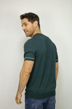 CAMISETA TEJIDA VERDE PARA HOMBRE