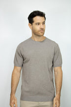 CAMISETA TEJIDA CAFE PARA HOMBRE