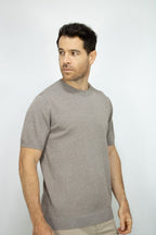 CAMISETA TEJIDA CAFE PARA HOMBRE