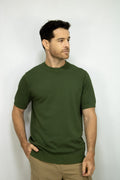CAMISETA TEJIDA VERDE PARA HOMBRE