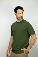 CAMISETA TEJIDA VERDE PARA HOMBRE