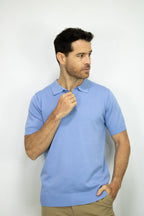 POLO TEJIDA AZUL PARA HOMBRE