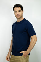 POLO TEJIDA AZUL OSCURO PARA HOMBRE