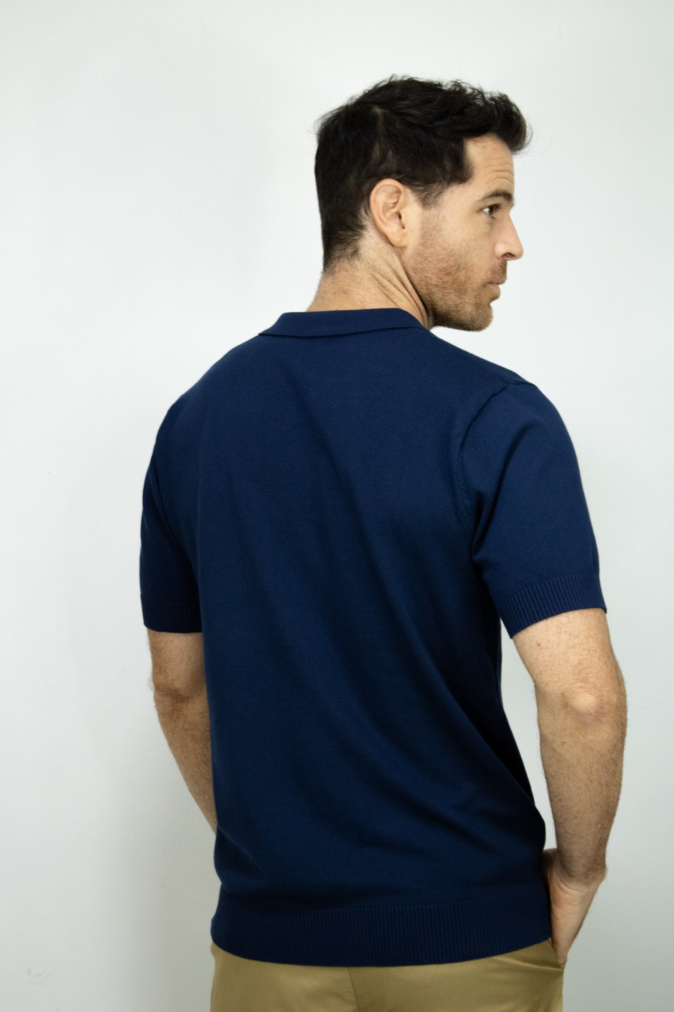POLO TEJIDA AZUL OSCURO PARA HOMBRE