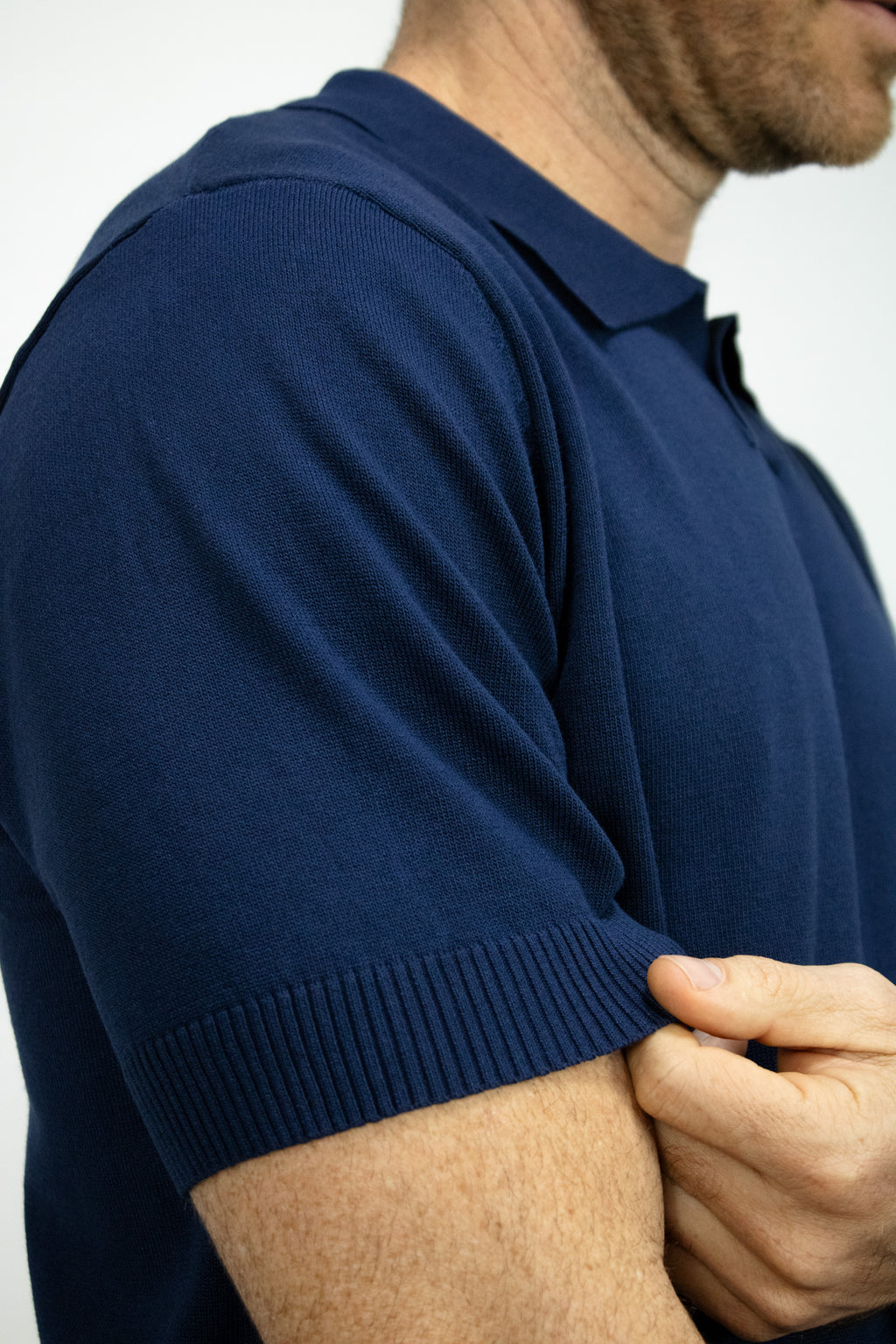 POLO TEJIDA AZUL OSCURO PARA HOMBRE