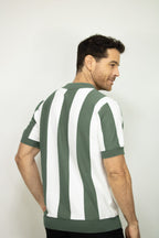 POLO TEJIDA RAYAS VERDE PARA HOMBRE