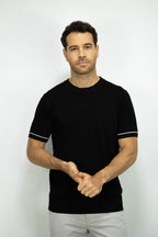CAMISETA TEJIDA NEGRA PARA HOMBRE
