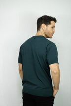 POLO TEJIDA VERDE OSCURO PARA HOMBRE