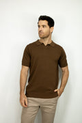 POLO TEJIDA CAFE PARA HOMBRE