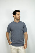 CAMISETA TEJIDA GRIS CLARO PARA HOMBRE