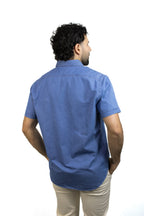 Camisa Manga Corta Denim Para Hombre