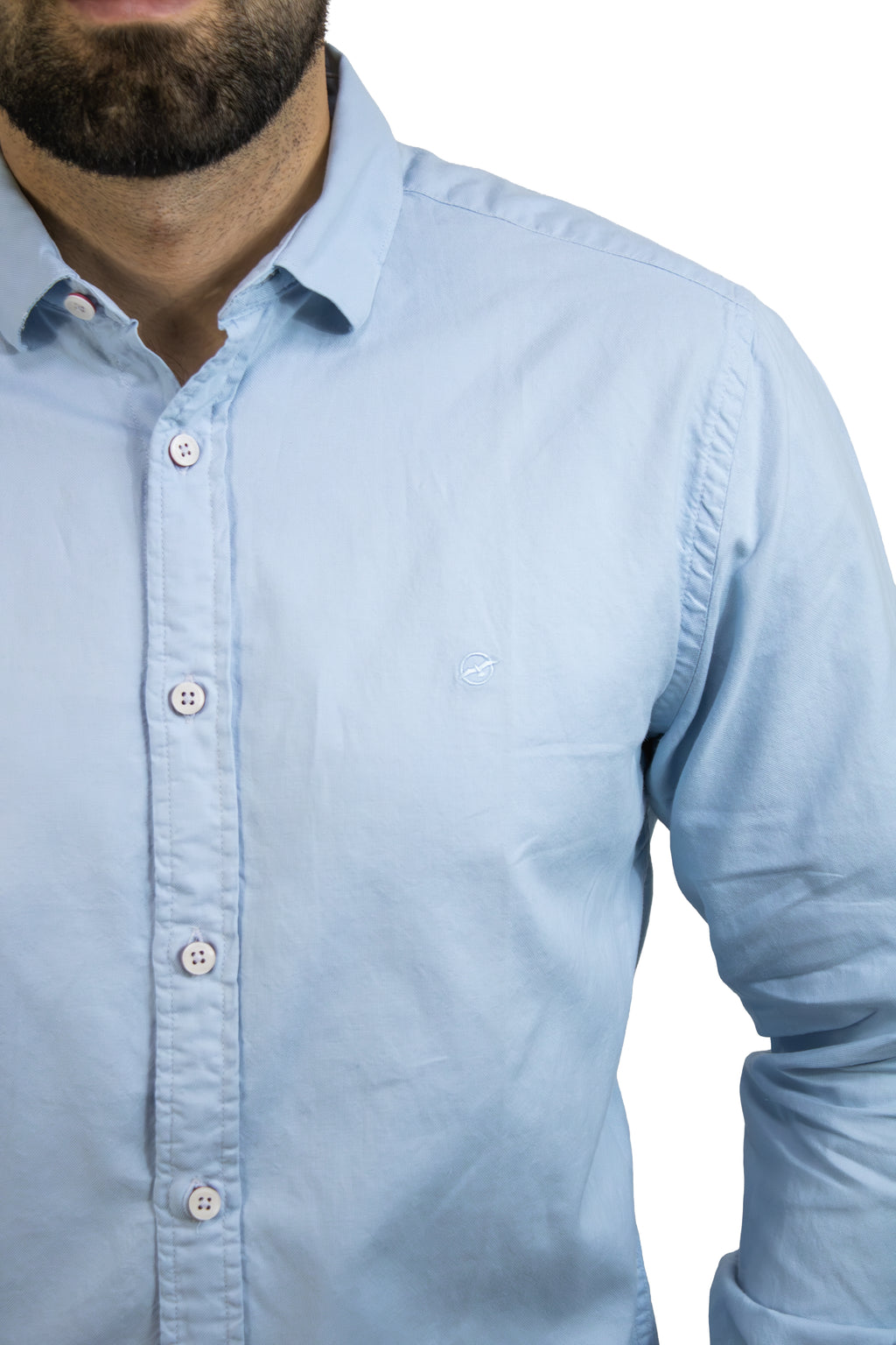 CAMISA MANGA LARGA AZUL OXFORD PARA HOMBRE