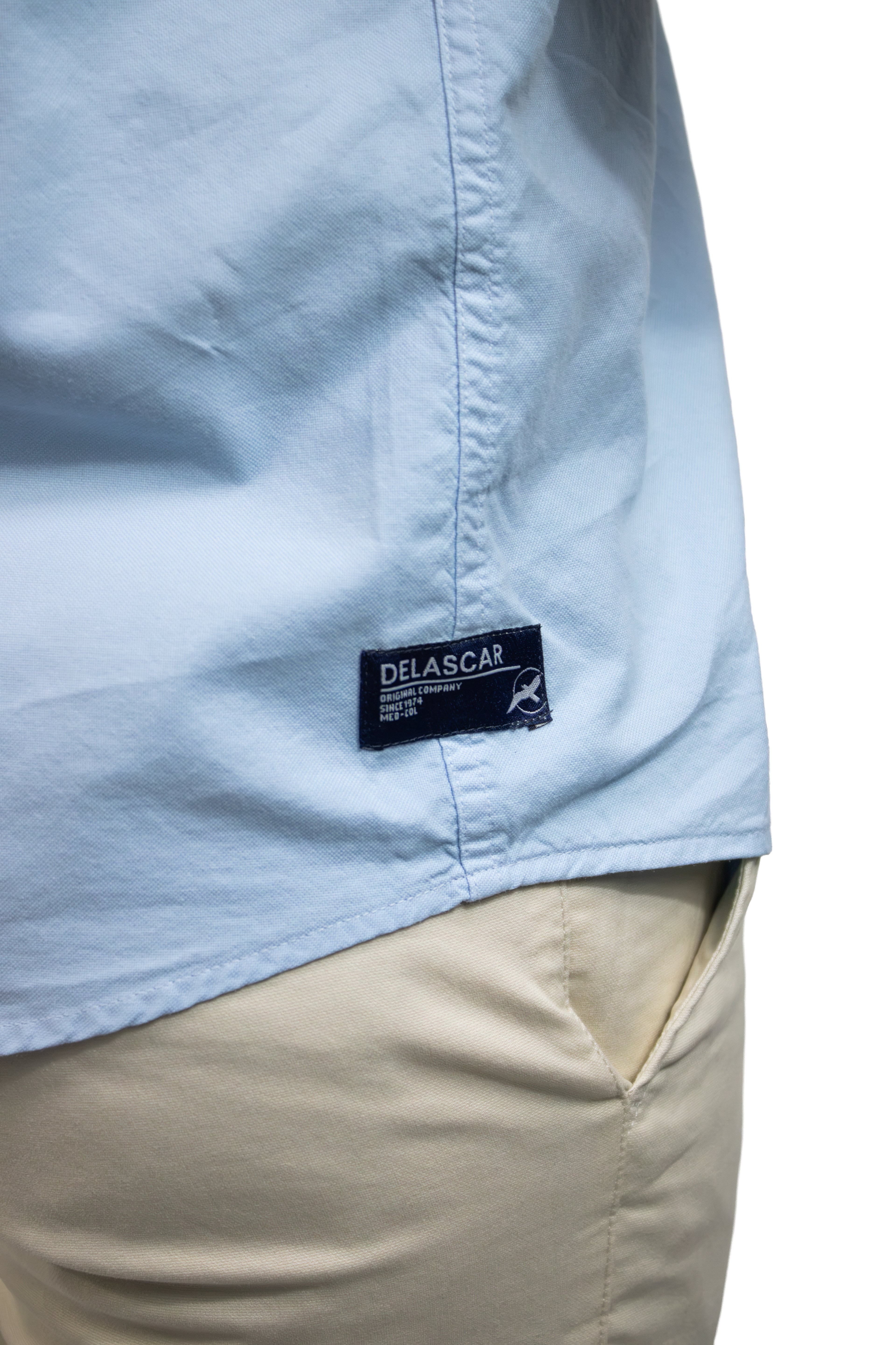 CAMISA MANGA LARGA AZUL OXFORD PARA HOMBRE