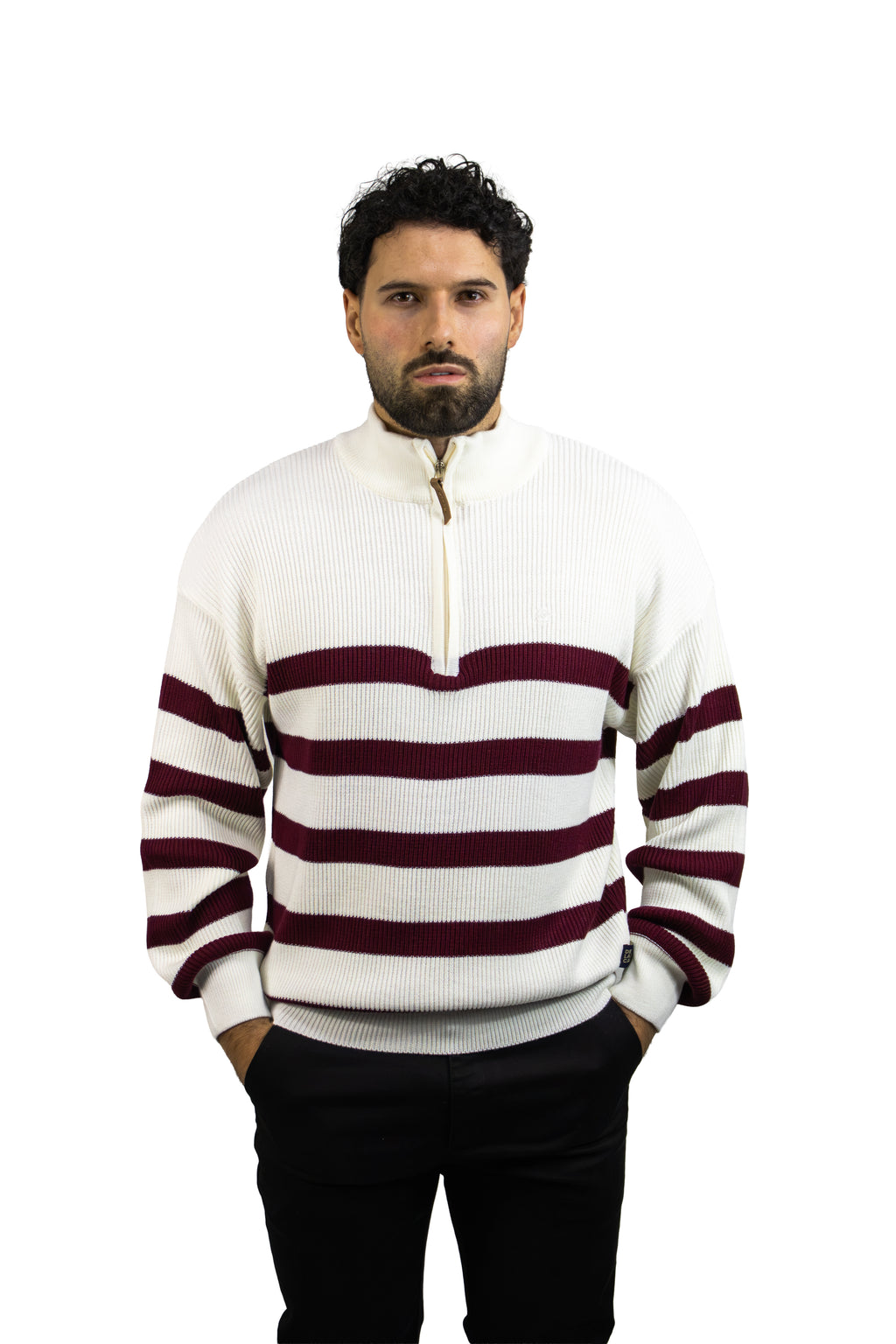 SACO DE RAYAS CON CIERRE  VINOTINTO PARA HOMBRE