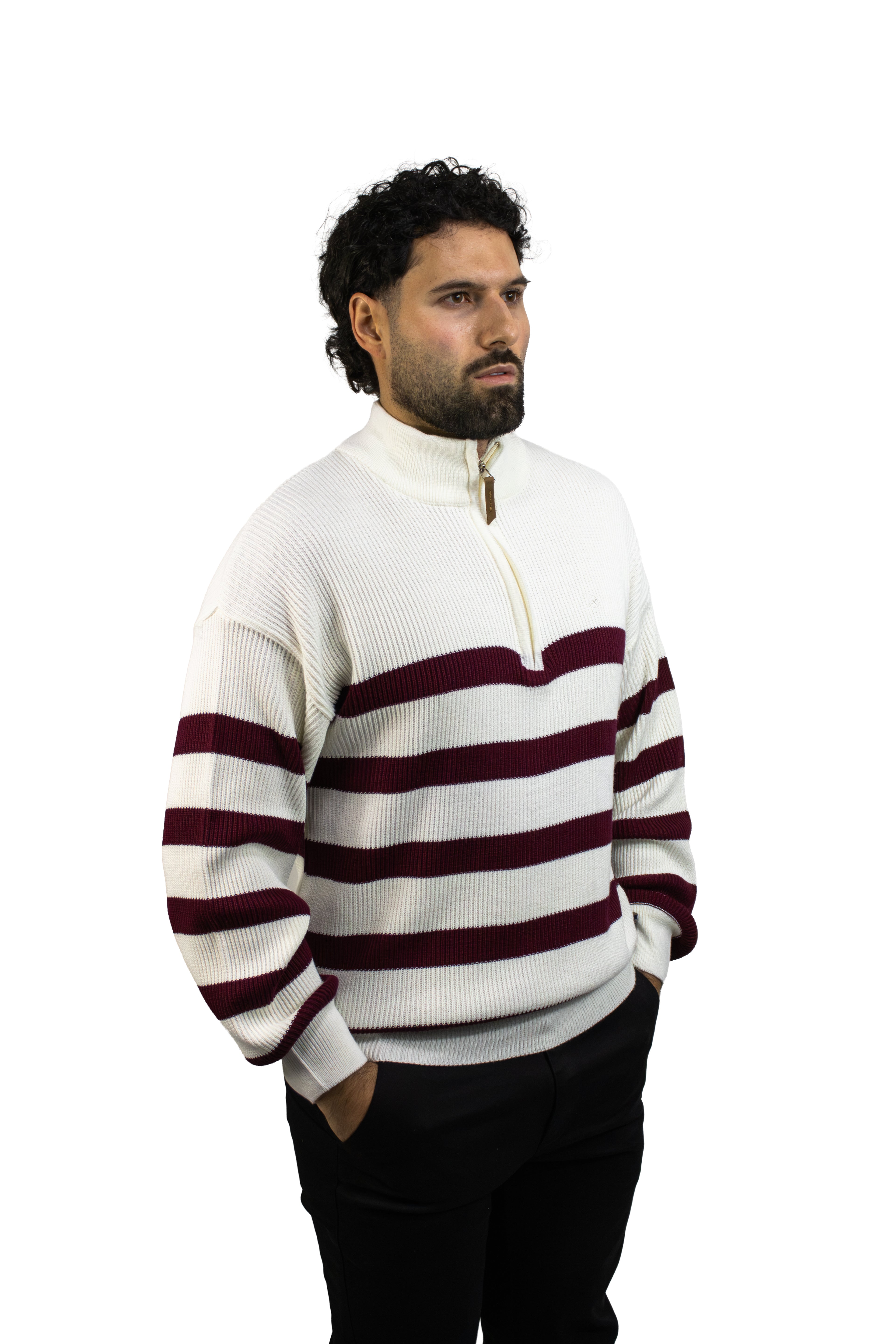 SACO DE RAYAS CON CIERRE  VINOTINTO PARA HOMBRE