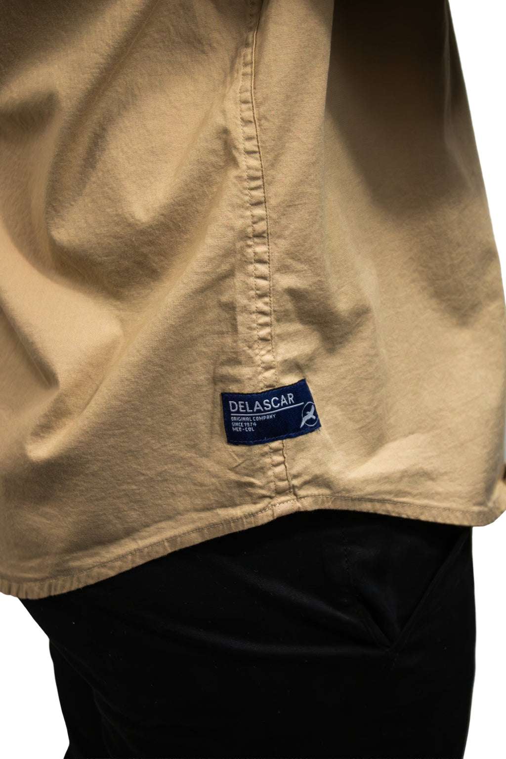 CAMISA MANGA LARGA CAFE EN POPELINA PARA HOMBRE