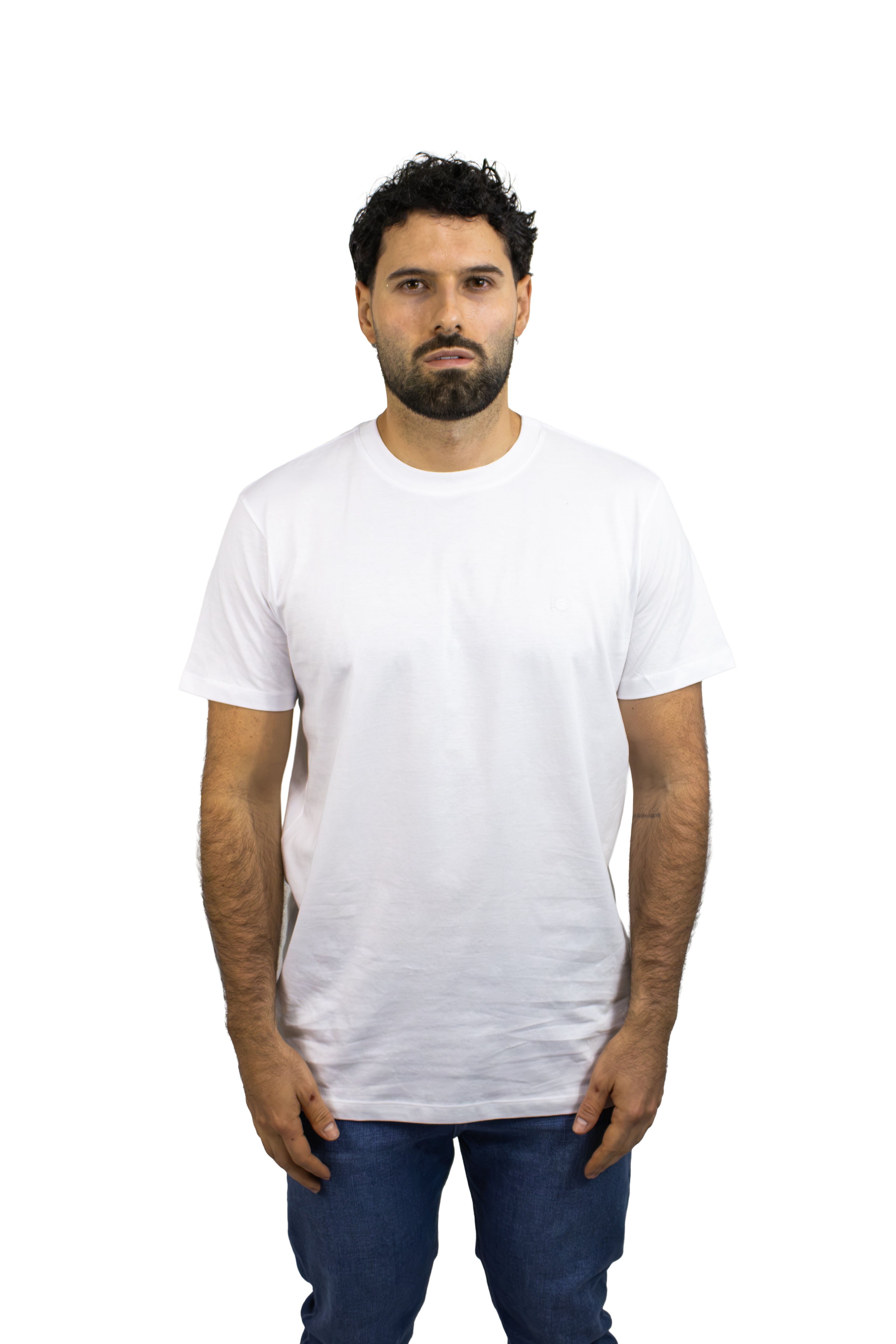 CAMISETA BÁSICA LIVIANA CUELLO REDONDO MARFIL PARA HOMBRE