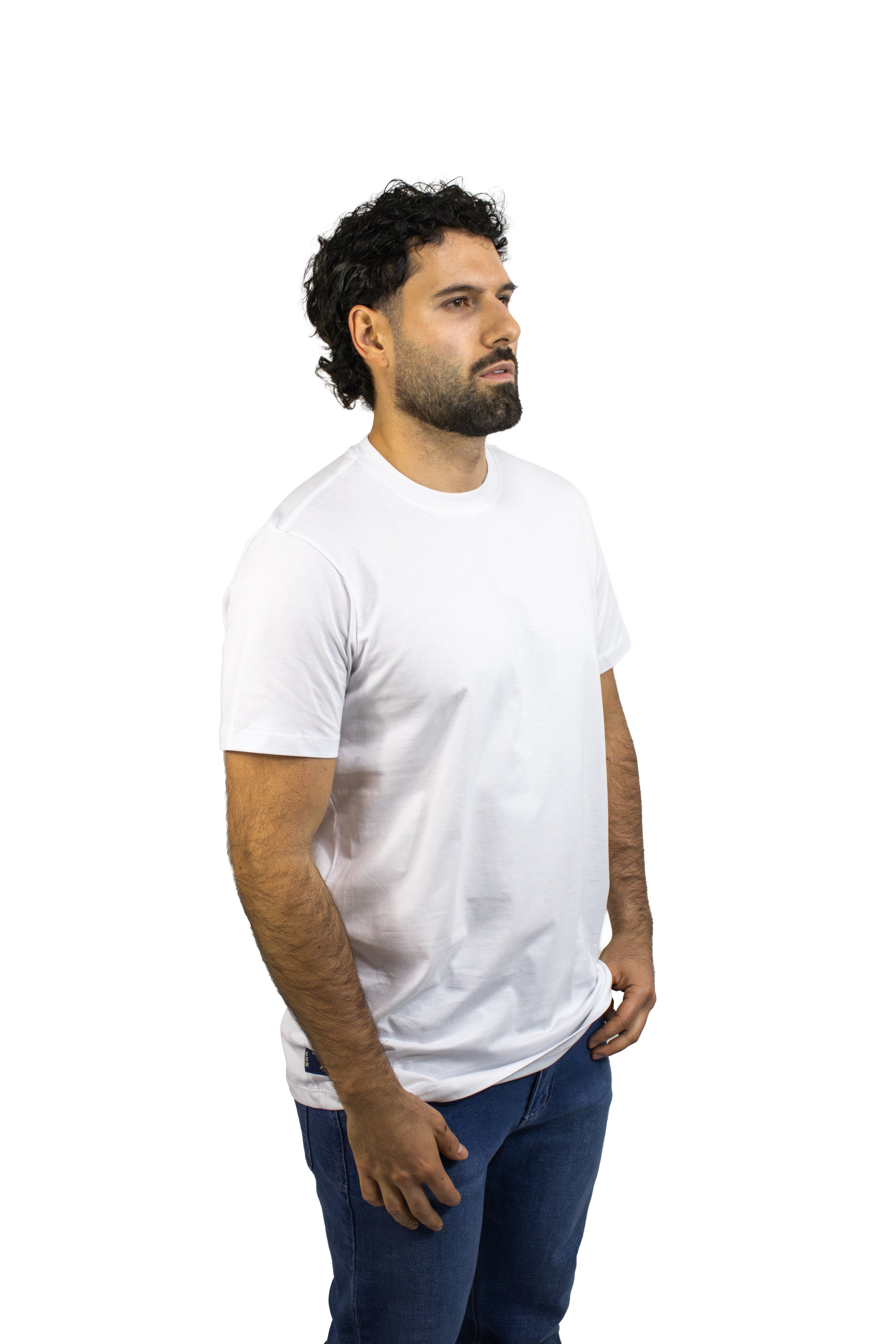 CAMISETA BÁSICA LIVIANA CUELLO REDONDO MARFIL PARA HOMBRE