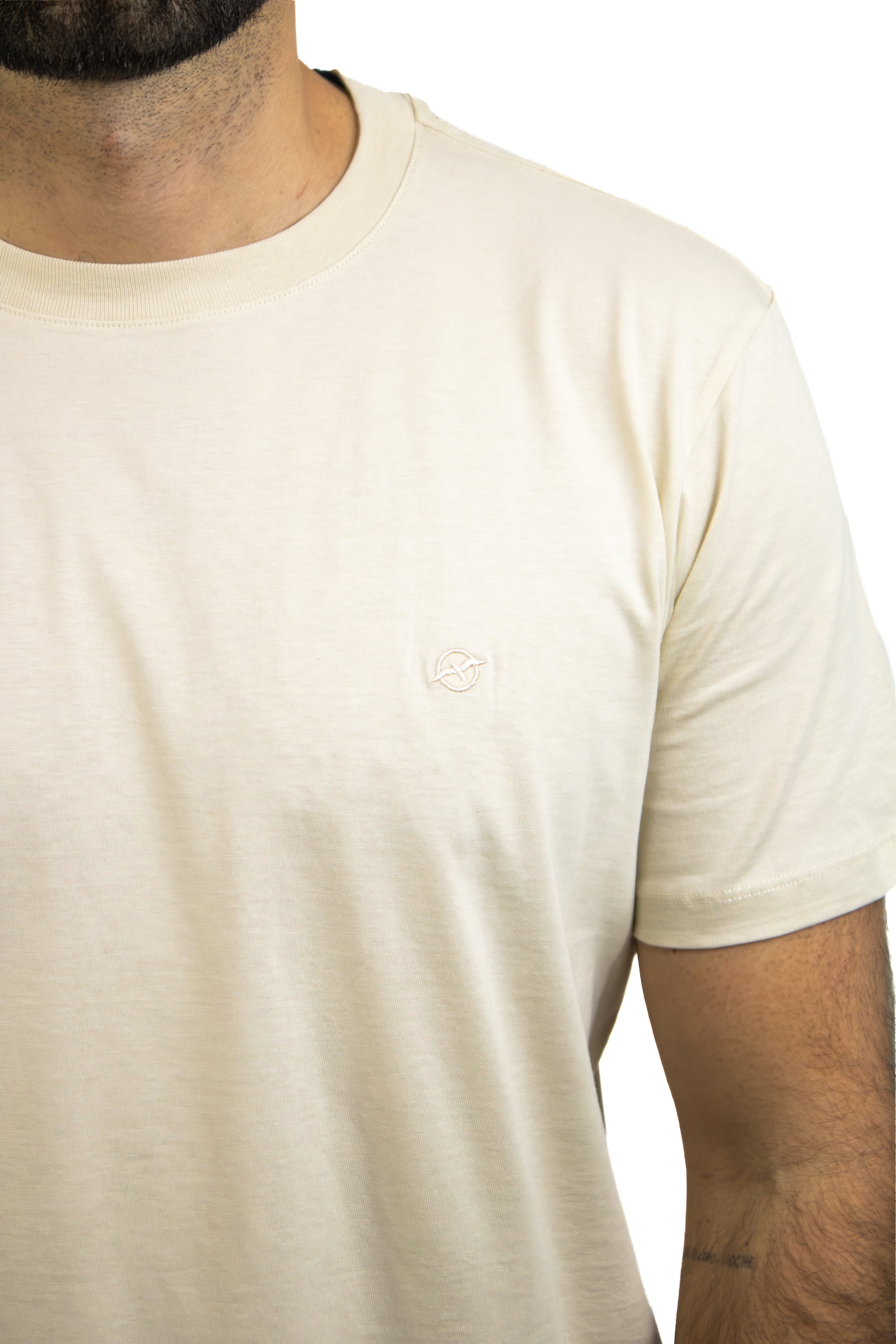 CAMISETA BÁSICA LIVIANA CUELLO REDONDO BEIGE PARA HOMBRE