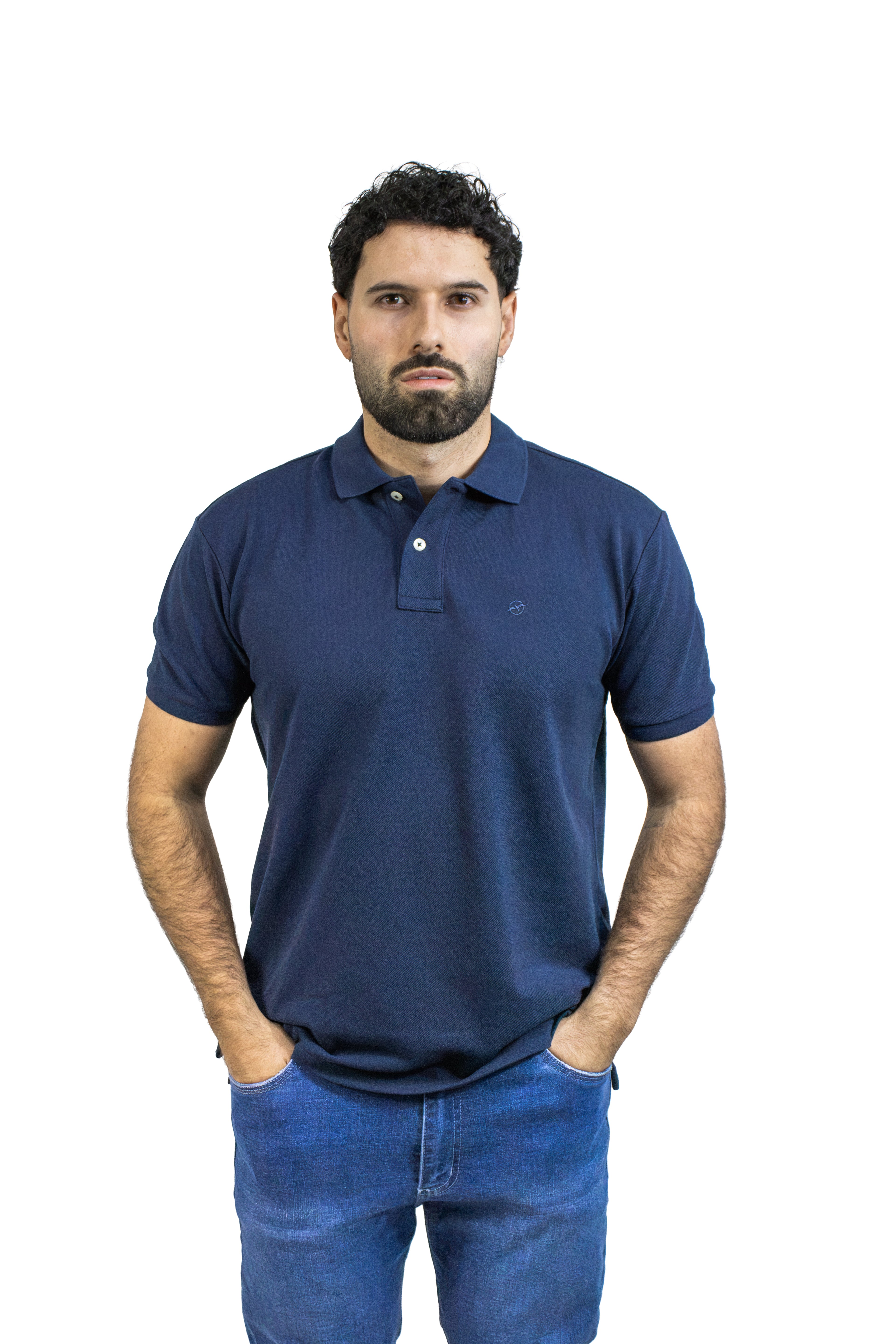POLO MANGA CORTA AZUL PARA HOMBRE