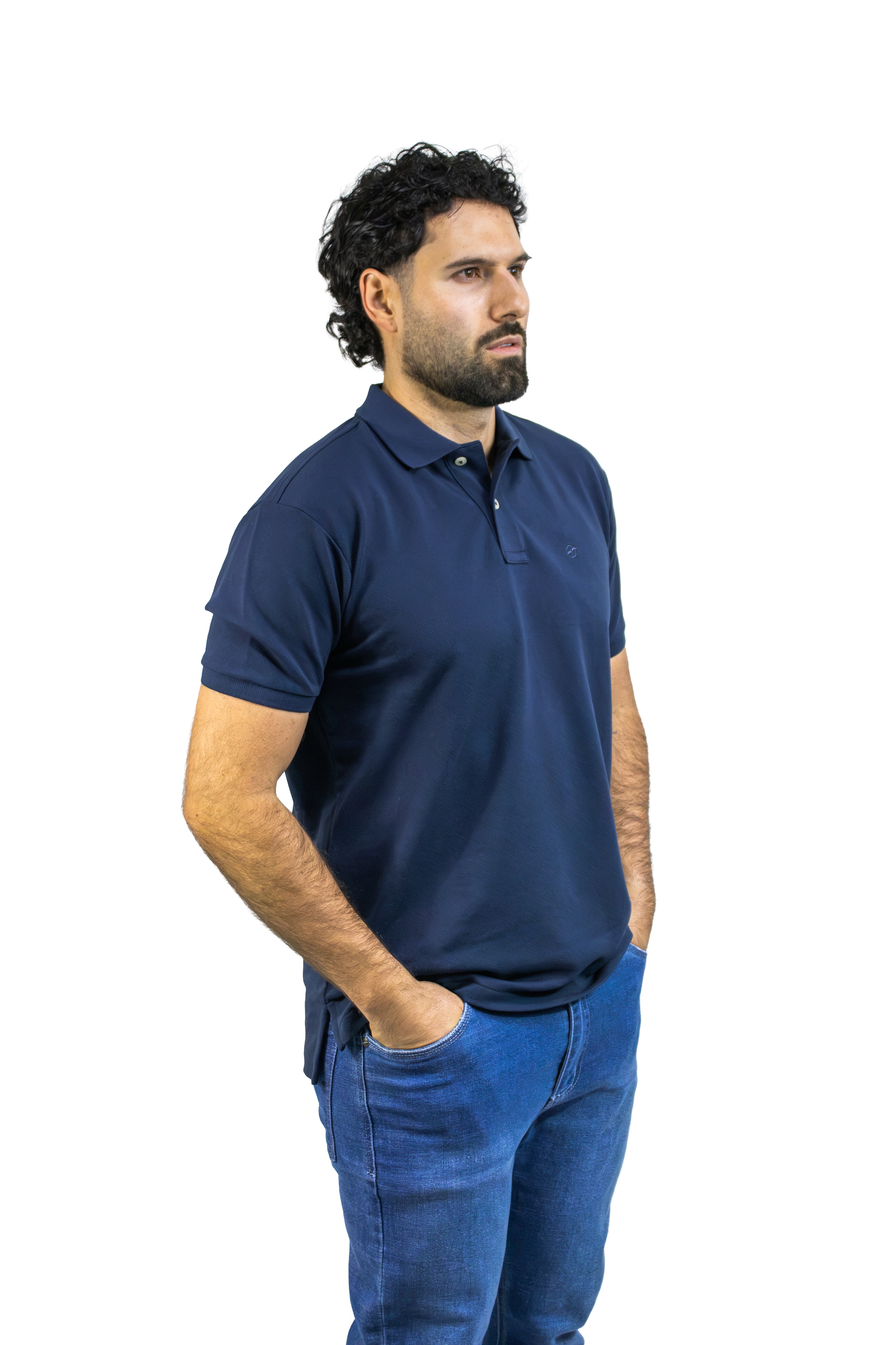 POLO MANGA CORTA AZUL PARA HOMBRE