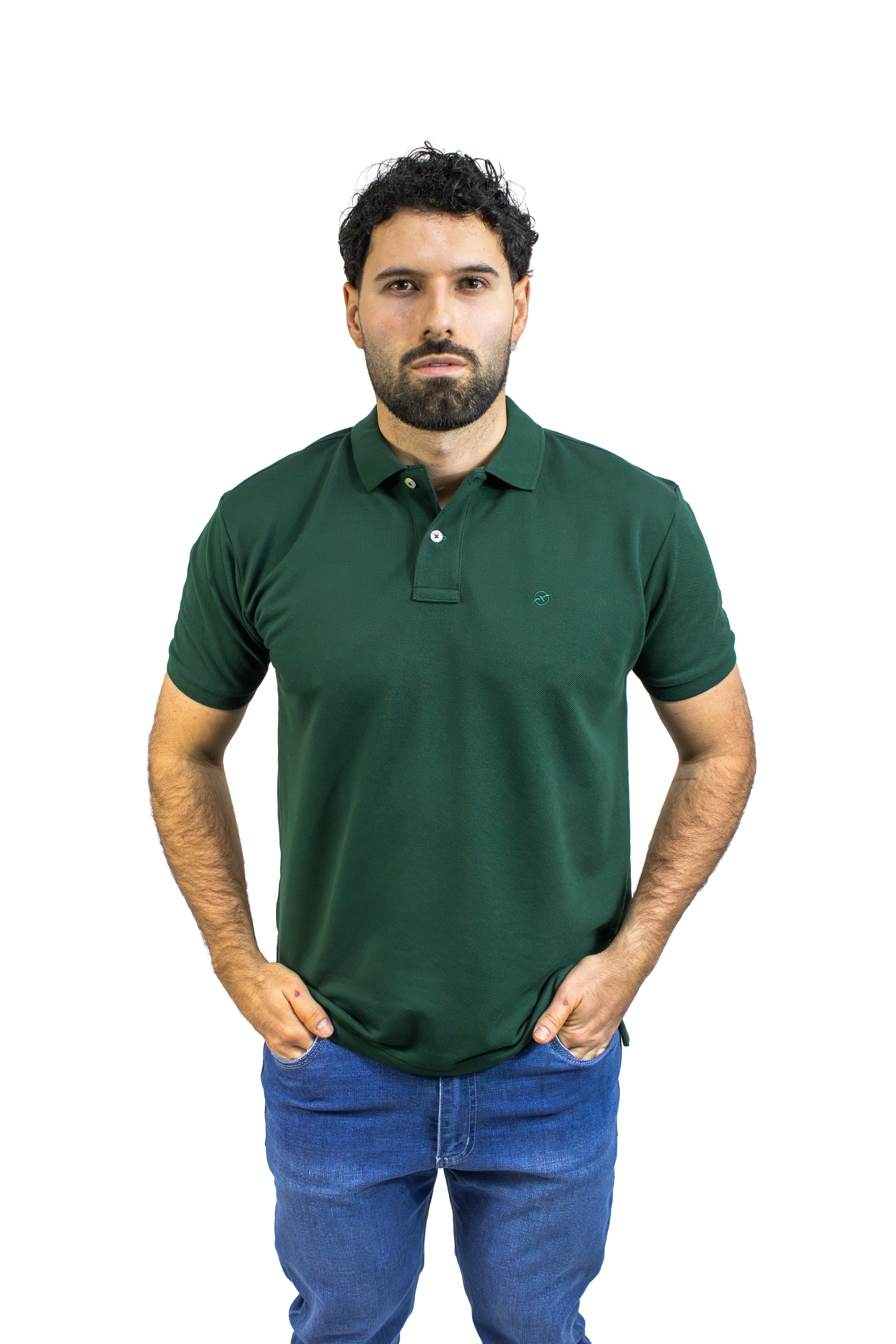 POLO MANGA CORTA VERDE PARA HOMBRE