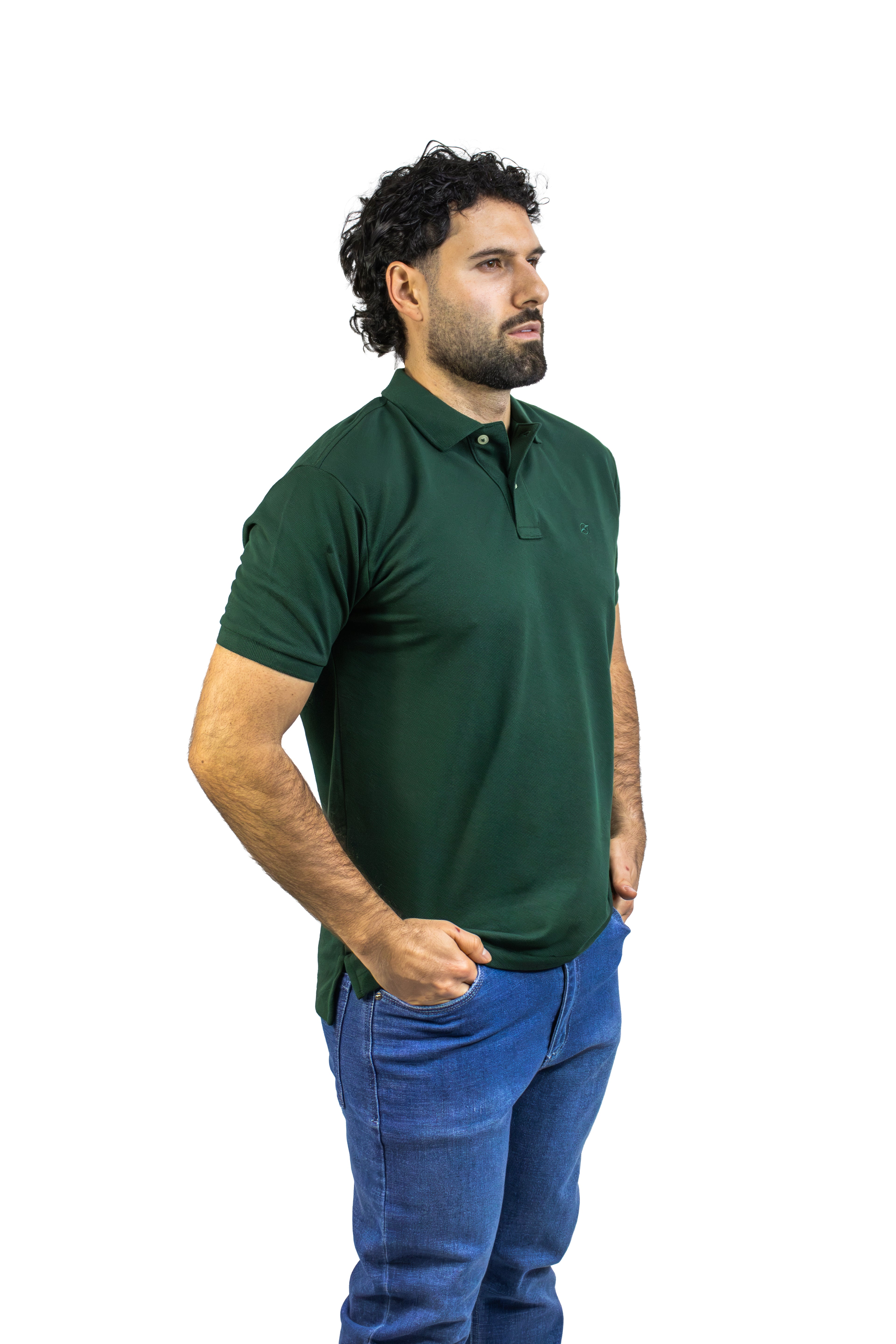 POLO MANGA CORTA VERDE PARA HOMBRE
