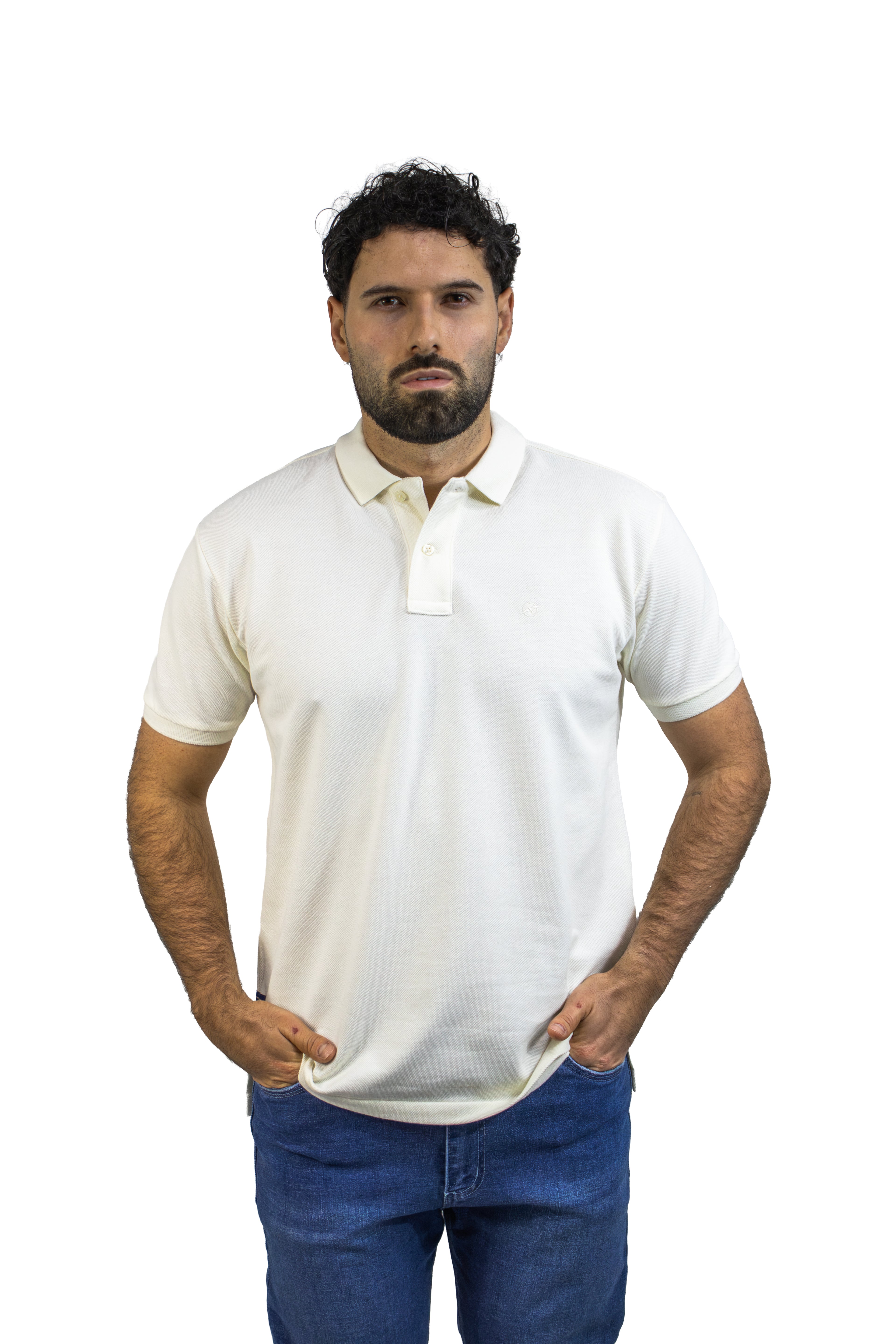 POLO MANGA CORTA MARFIL PARA HOMBRE
