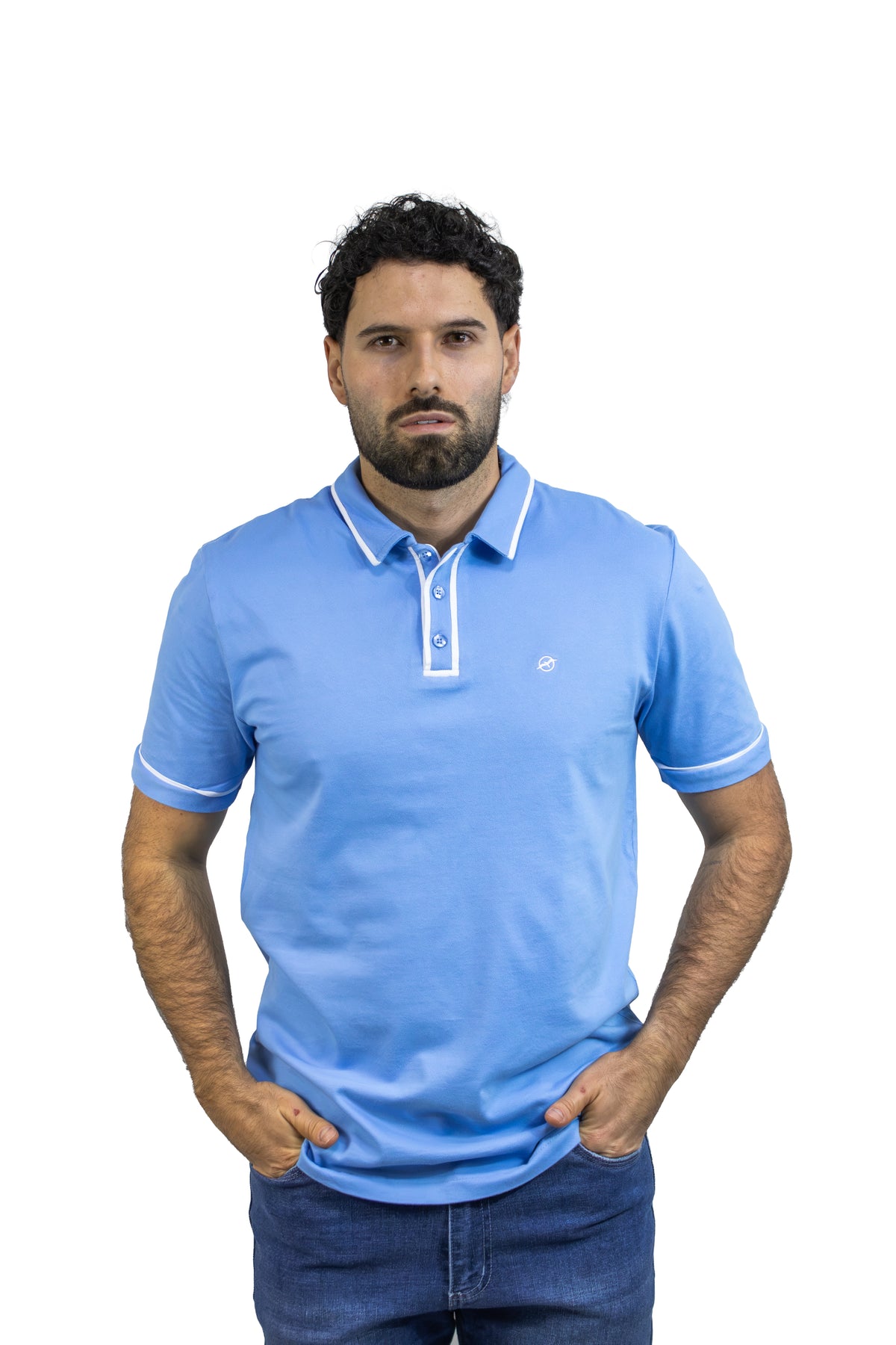 POLO MANGA CON VIVOS EN CONTRASTE PARA HOMBRE