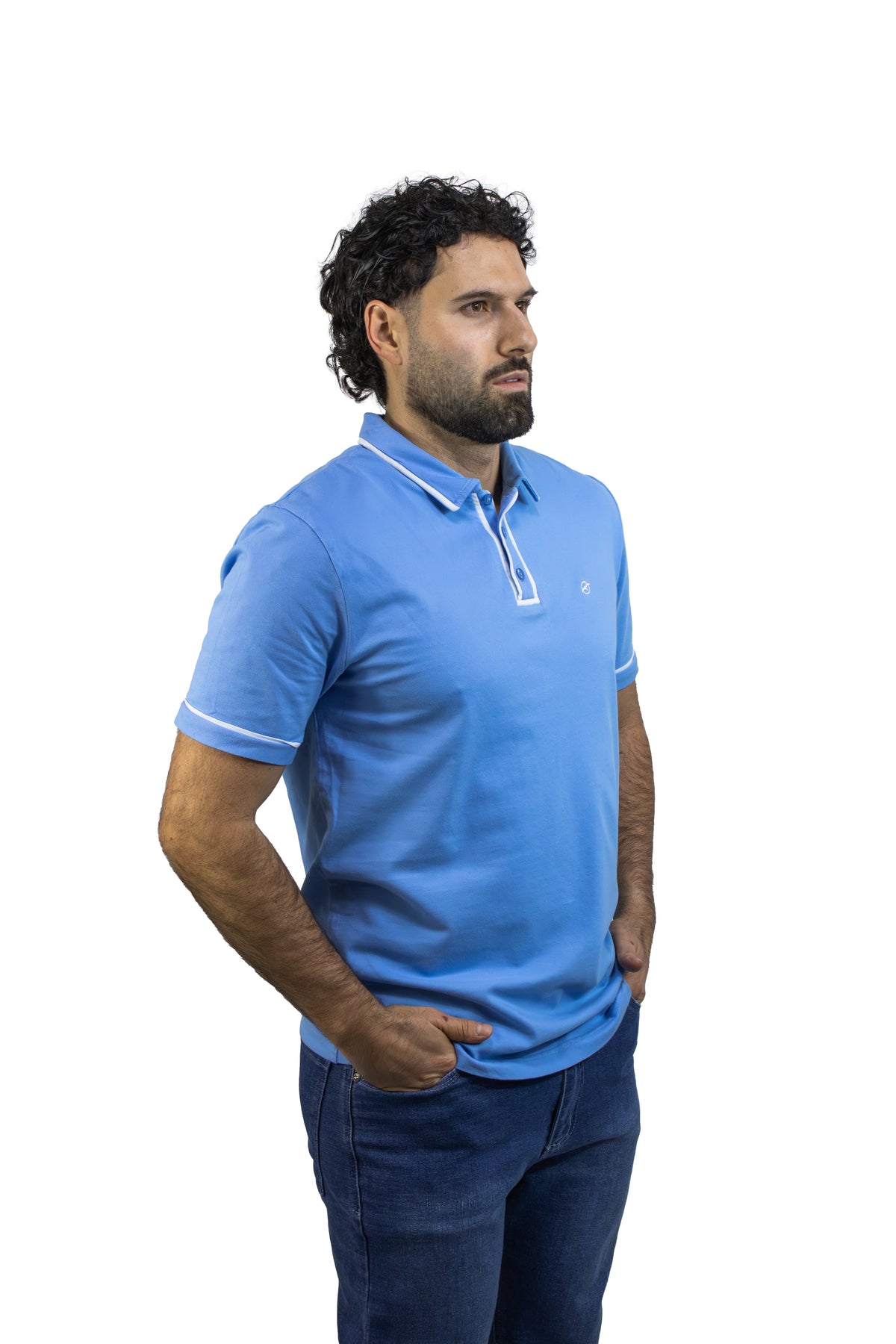POLO MANGA CON VIVOS EN CONTRASTE PARA HOMBRE