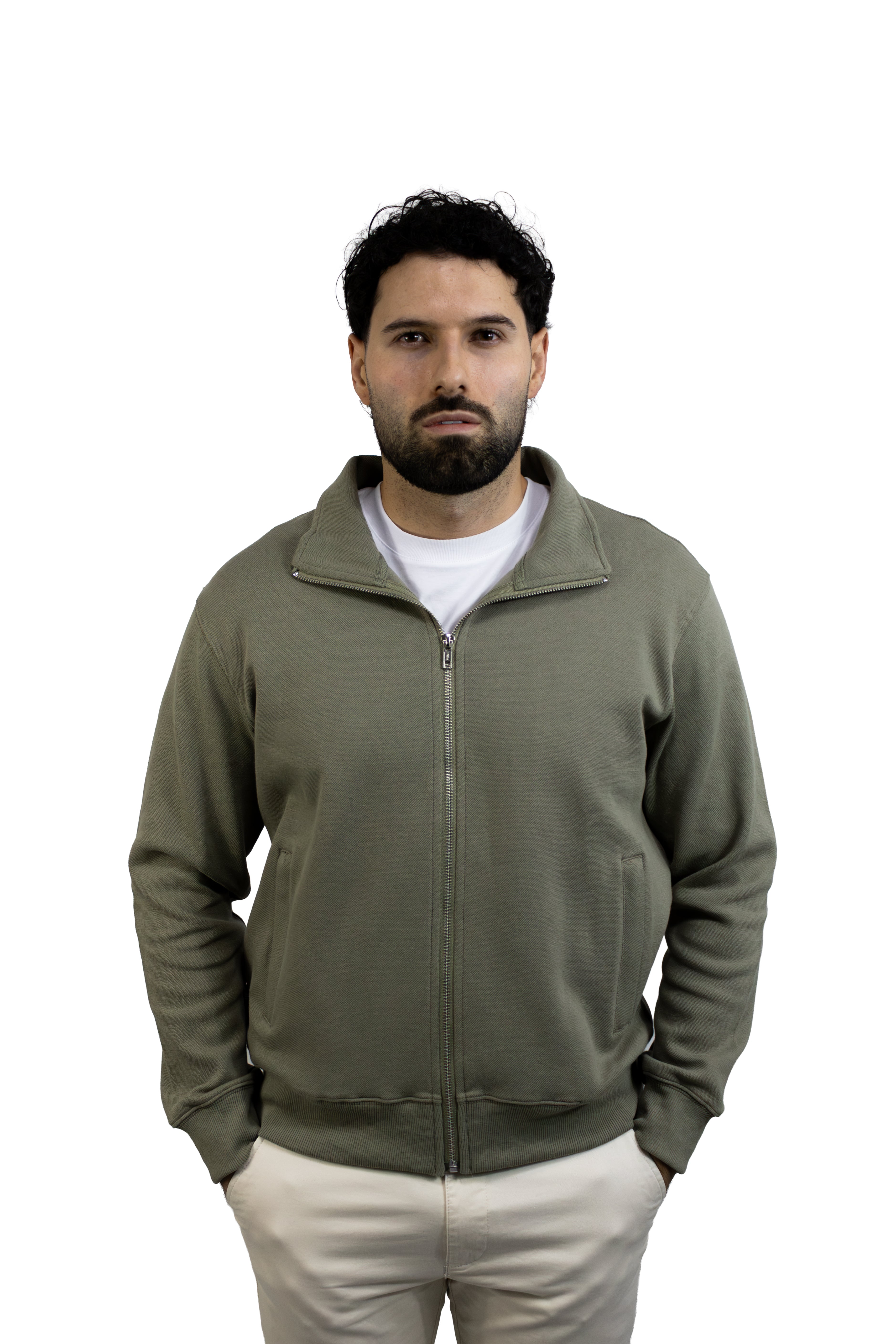Saco verde con Cremallera para hombre