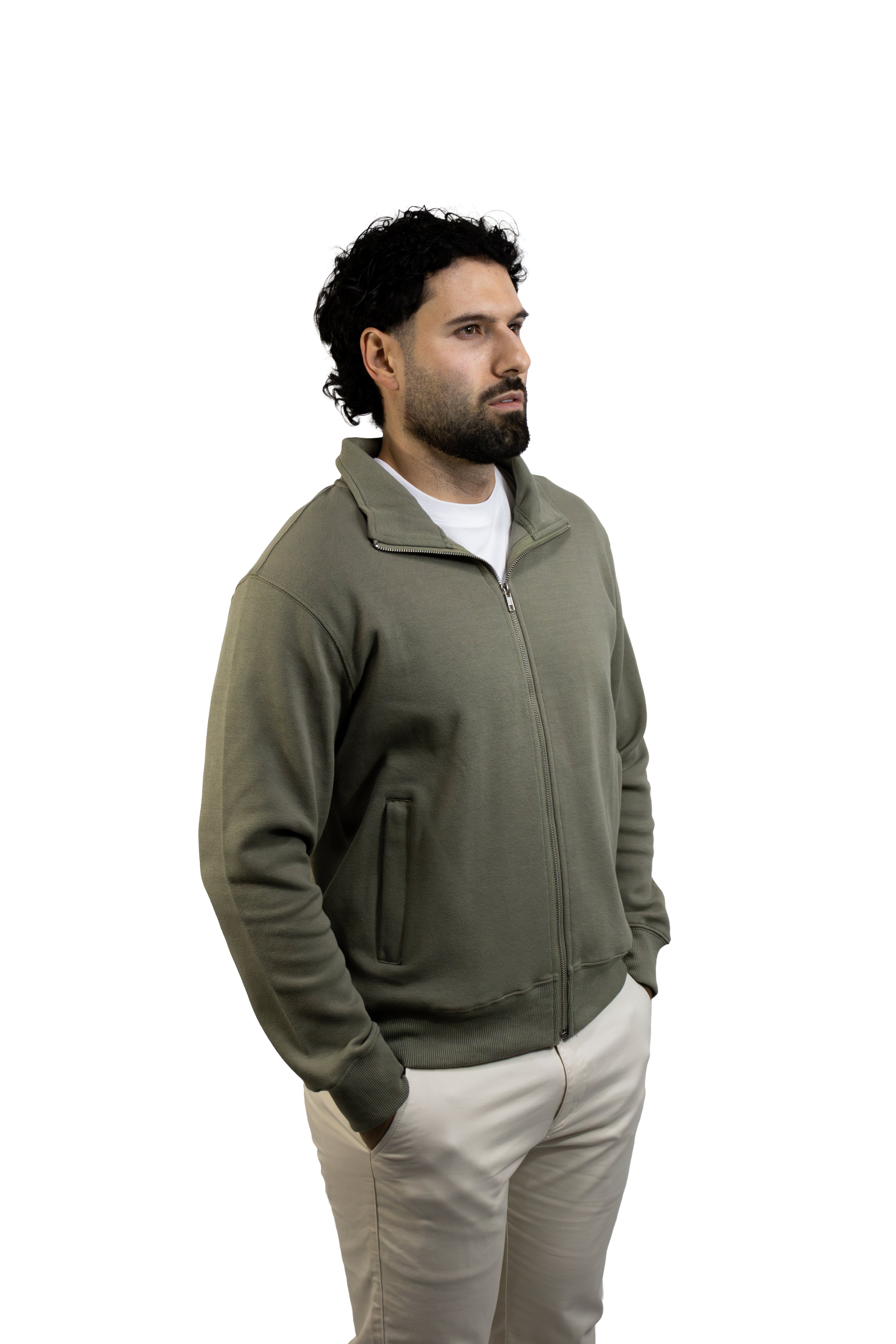 Saco verde con Cremallera para hombre
