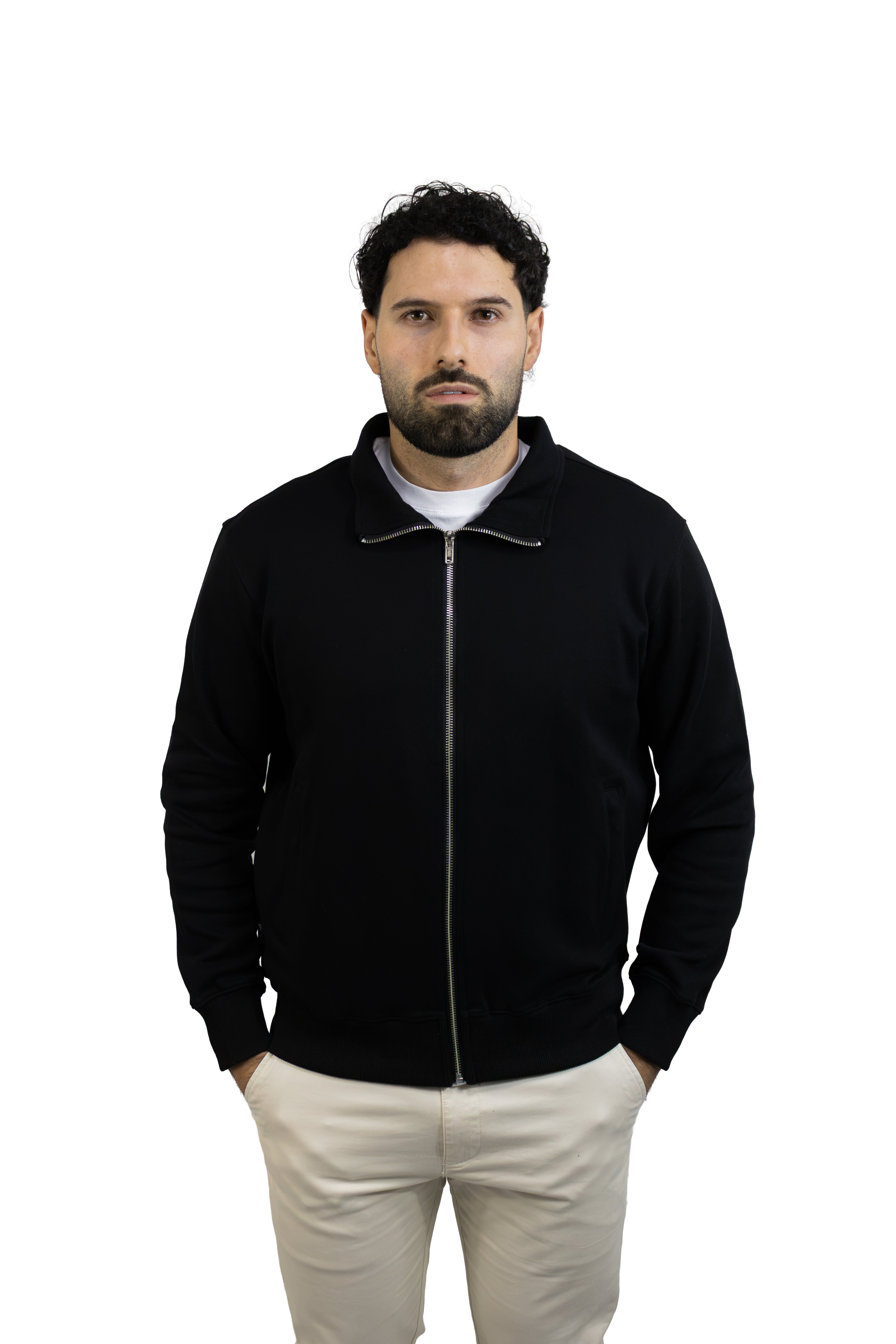Saco negro con Cremallera para hombre