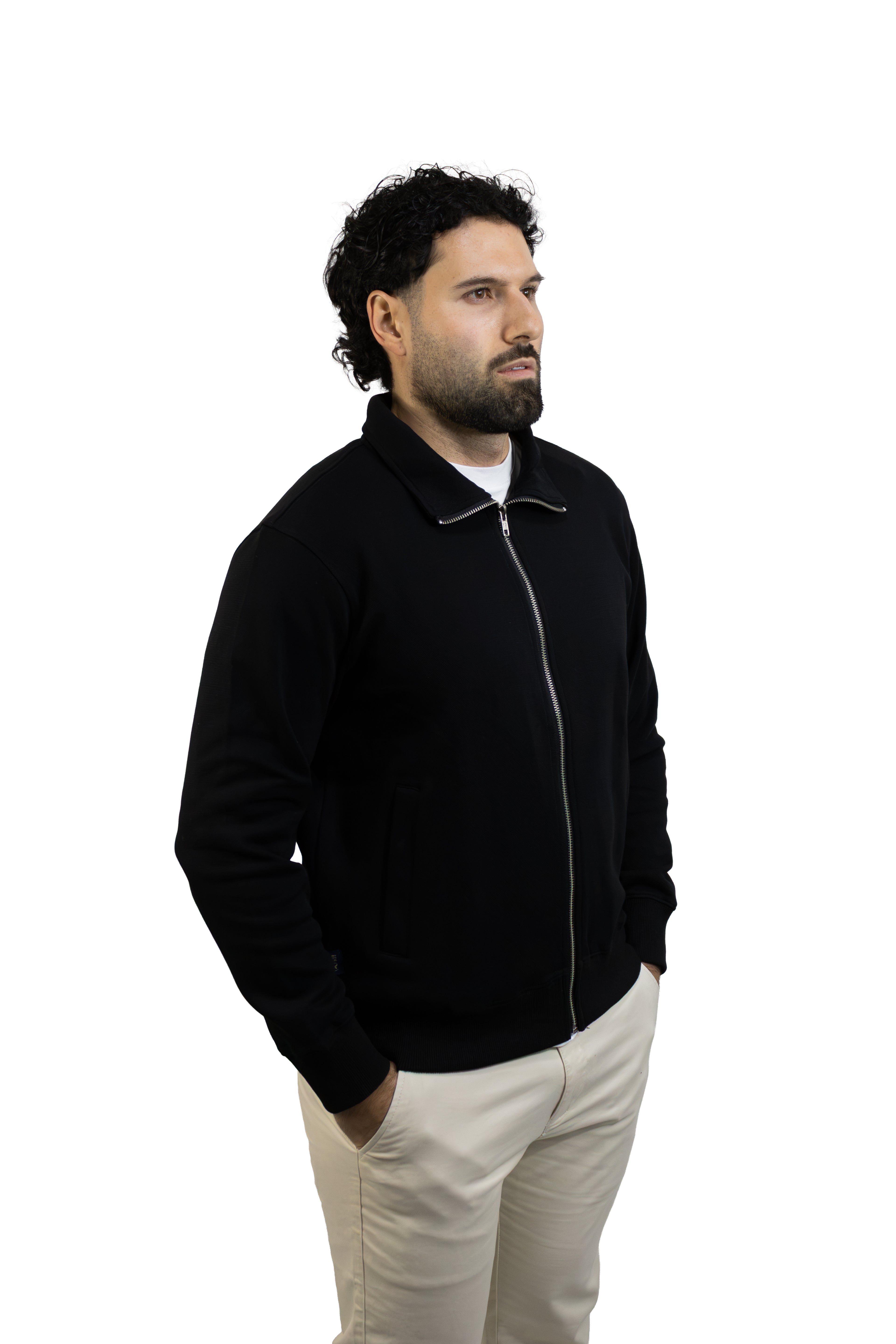 Saco negro con Cremallera para hombre