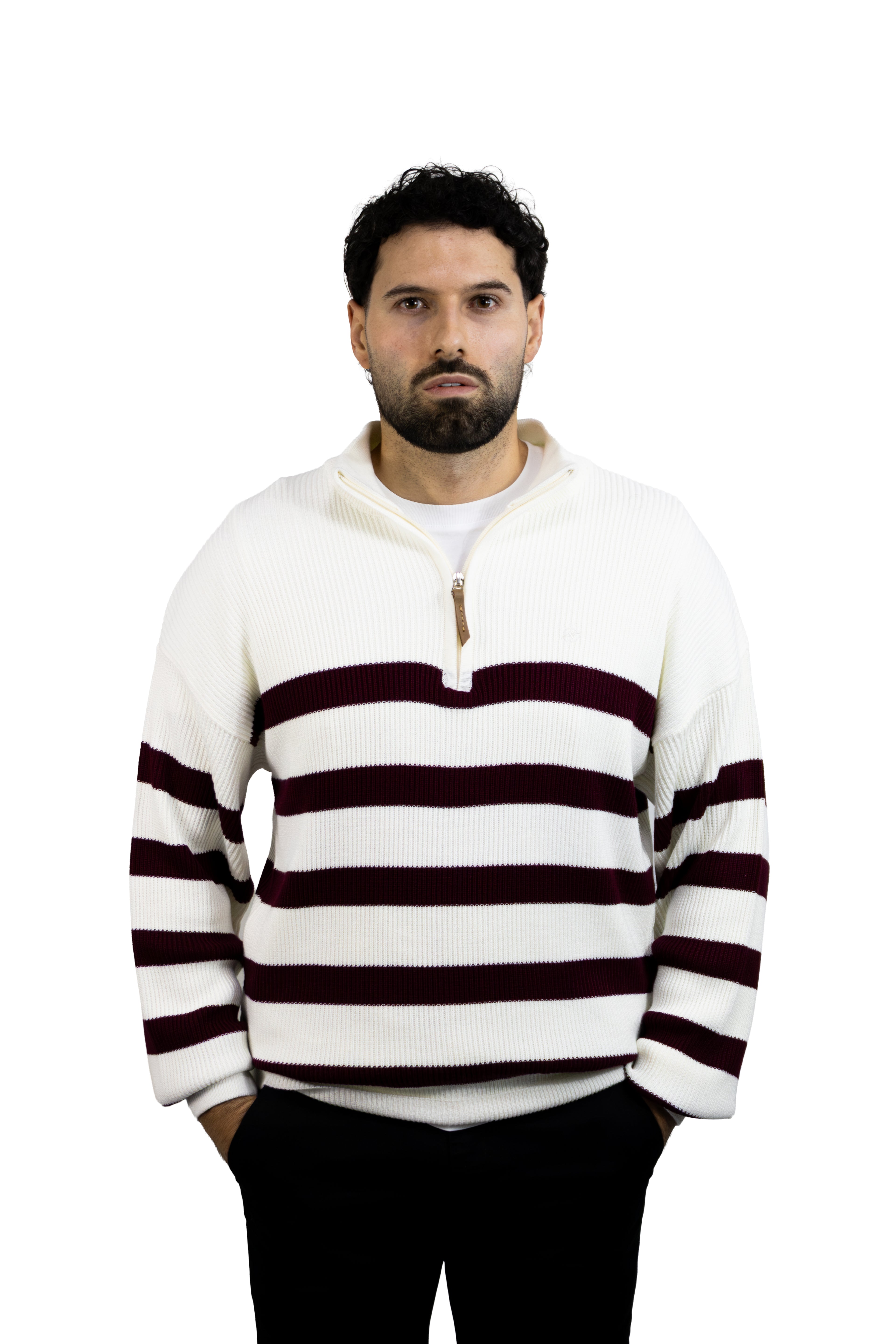 SACO DE RAYAS CON CIERRE  VINOTINTO PARA HOMBRE