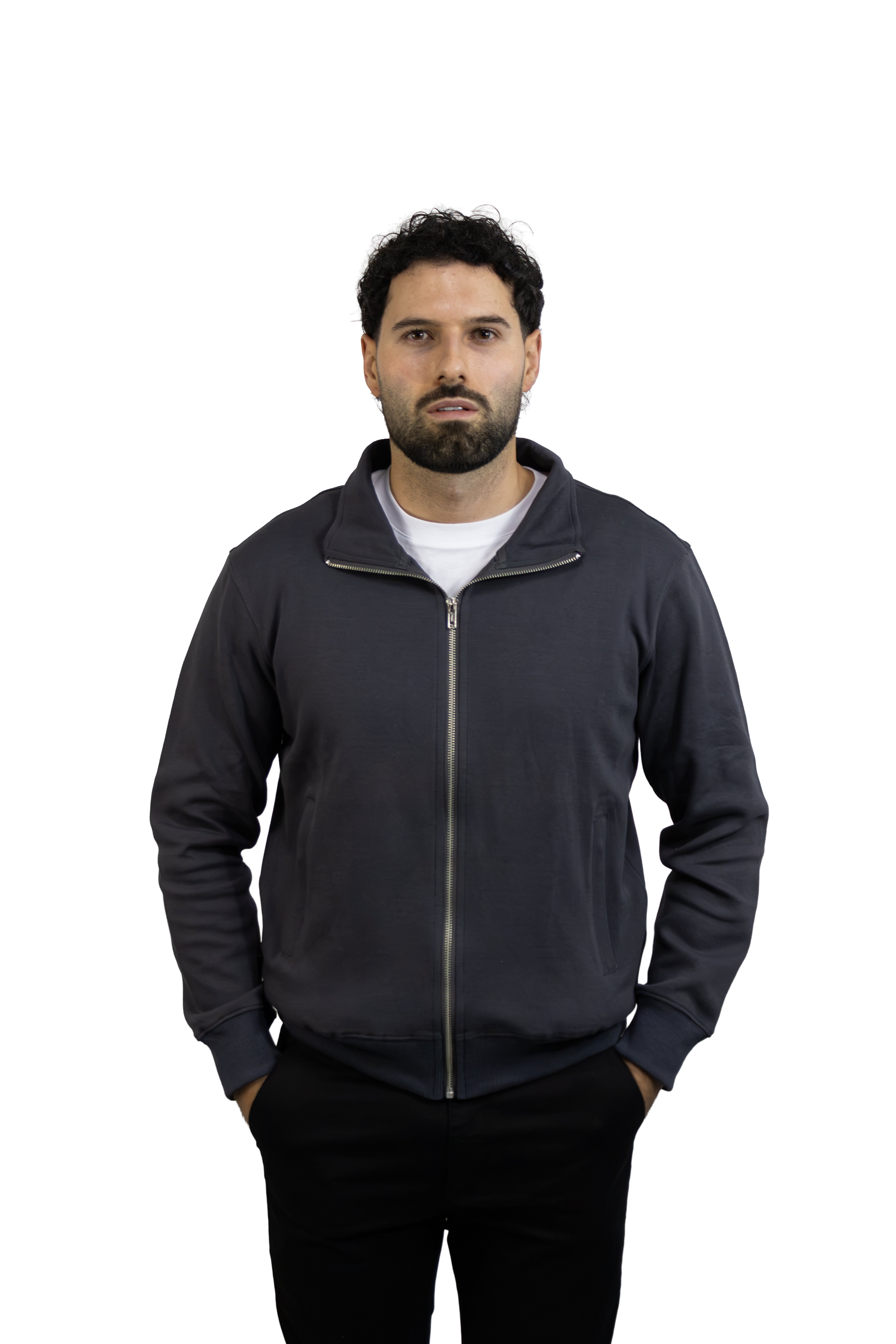 Saco gris con Cremallera para hombre