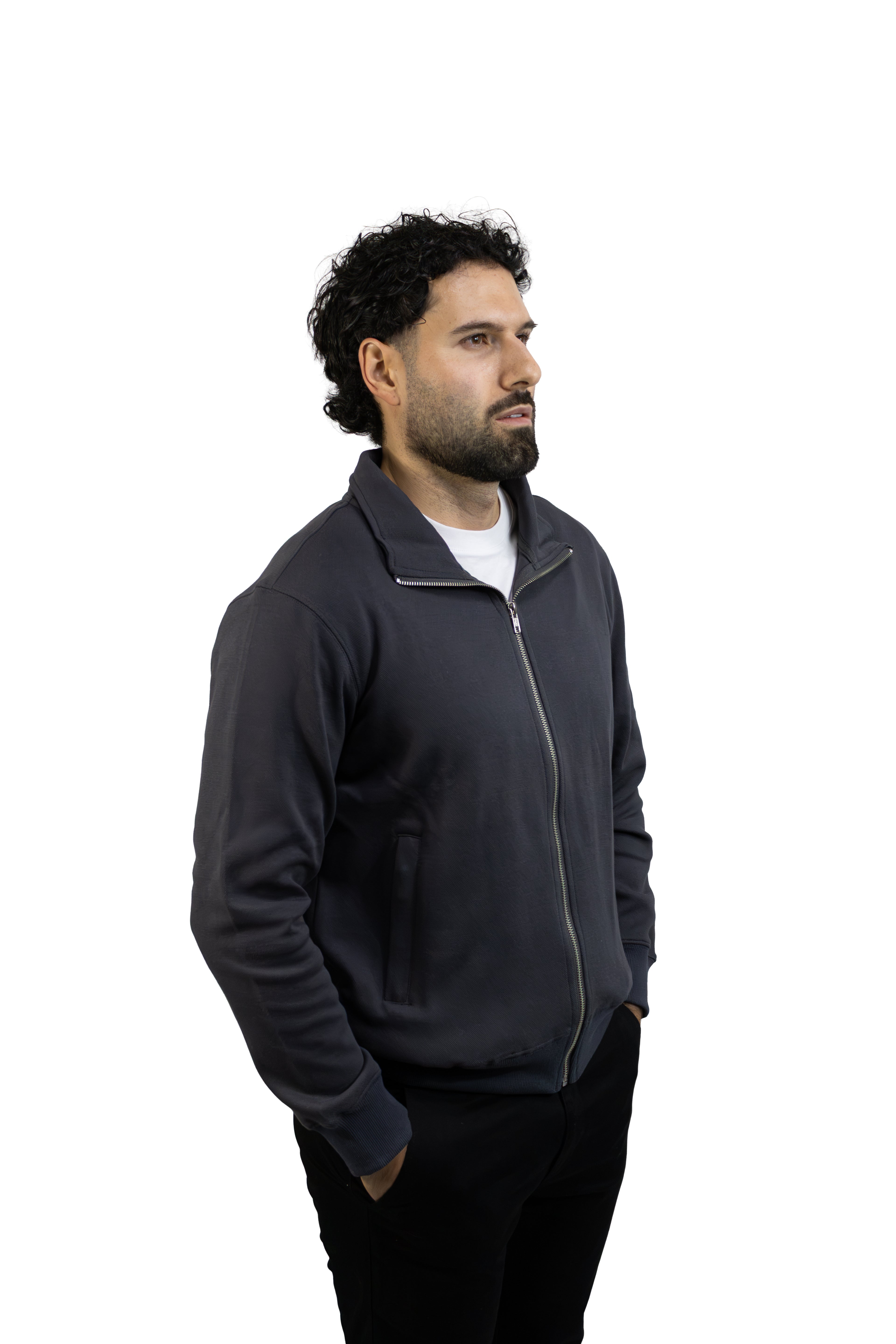 Saco gris con Cremallera para hombre